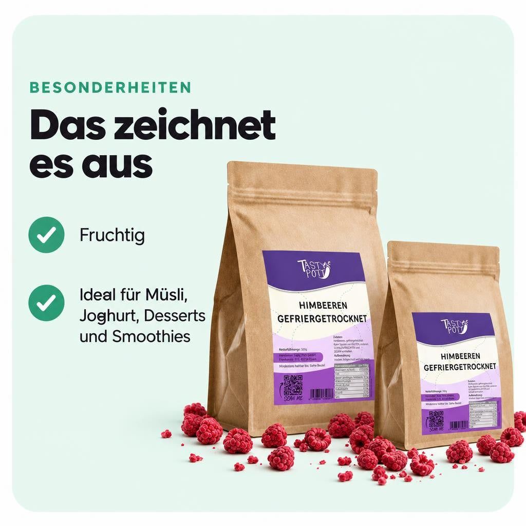 Tasty Pott gefriergetrocknete Himbeeren - im Beutel – Bild 5