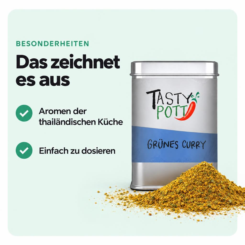 Tasty Pott Grünes Curry Gewürz - Thai Curry - 60g Dose – Bild 5