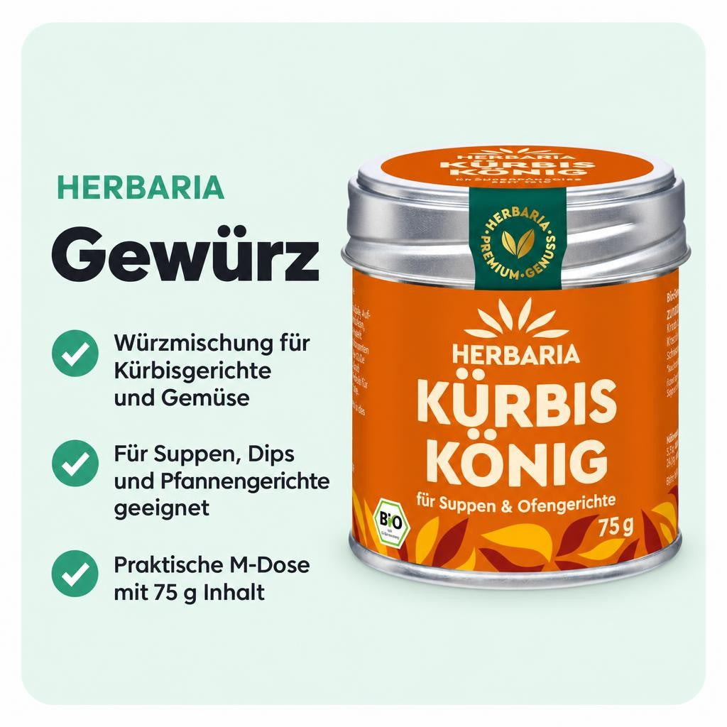 Aromatische Mischung für Kürbis, Suppen und herzhafte Eintöpfe.