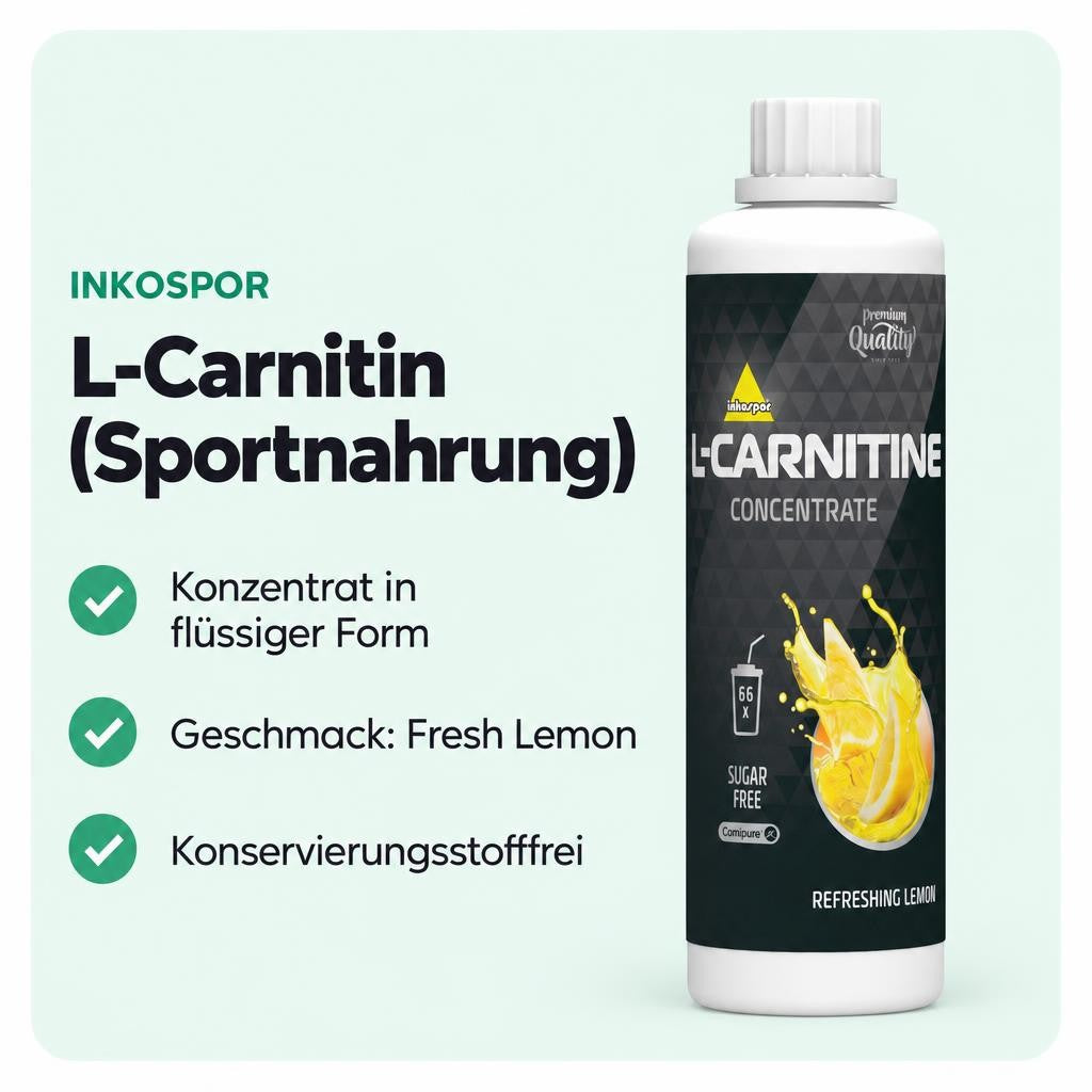 Flüssiges L-Carnitin Konzentrat in der Geschmacksrichtung Fresh Lemon.