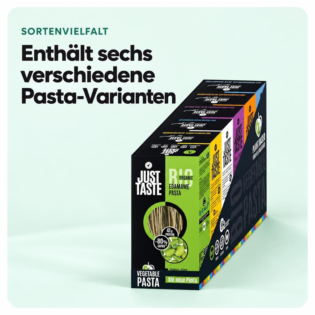 Enthält sechs verschiedene Pasta-Varianten