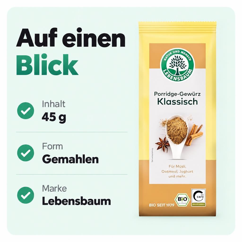 Lebensbaum Bio Klassisches Porridge-Gewürz, 45 g – Bild 3