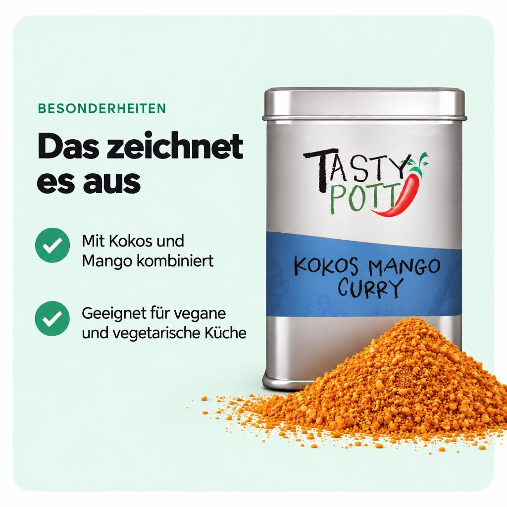 Tasty Pott Kokos Mango Curry Gewürz - 75g Dose – Bild 5