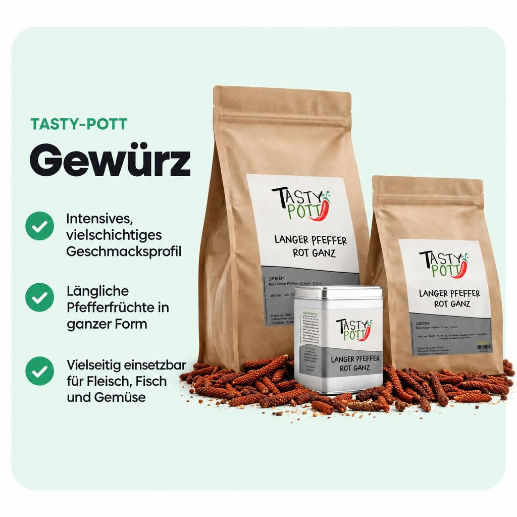 Tasty Pott Langer Pfeffer Rot - Stangenpfeffer - im Beutel – Bild 2