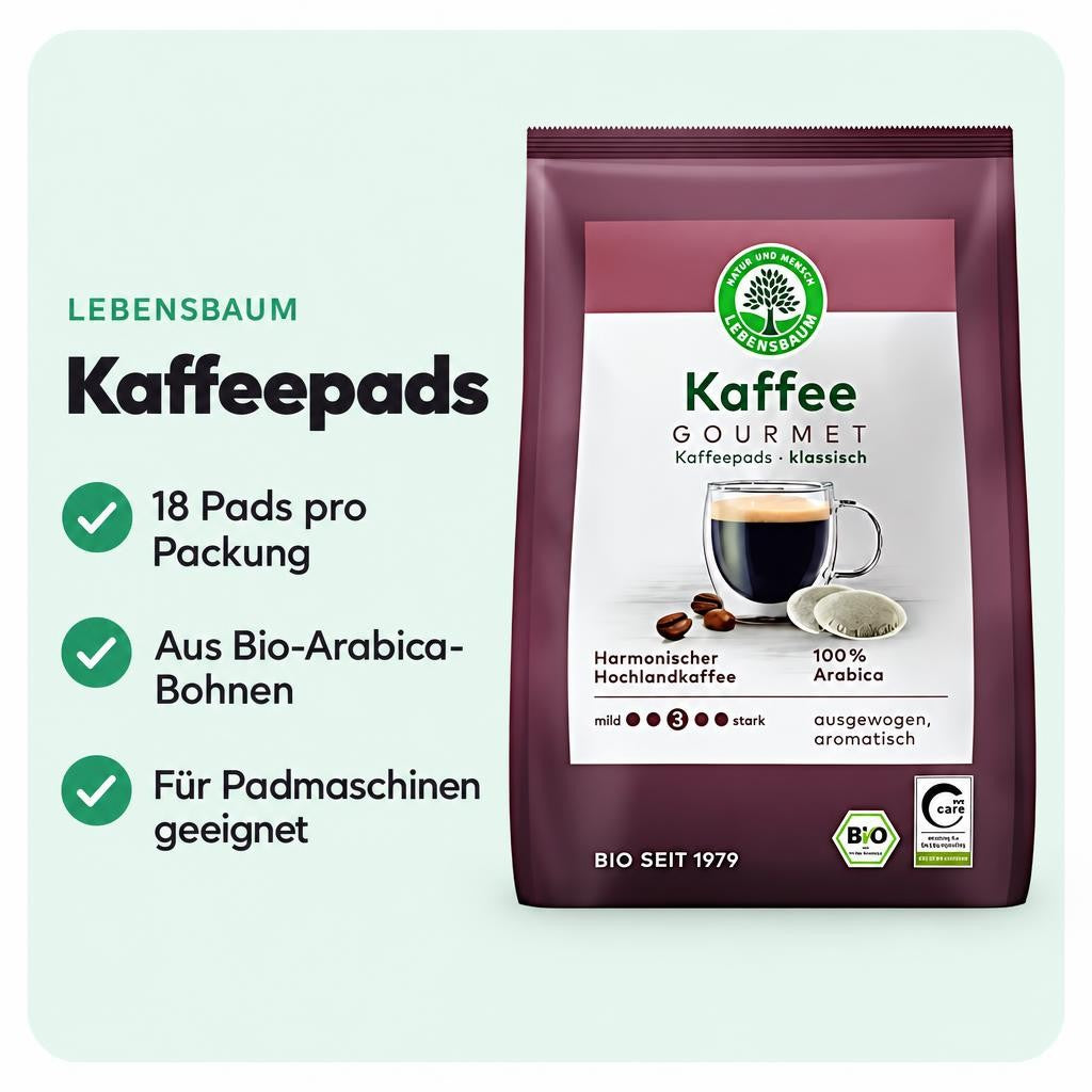 Lebensbaum - Bio Gourmet Caffe Crema Klassisch Pads - 126g – Bild 2