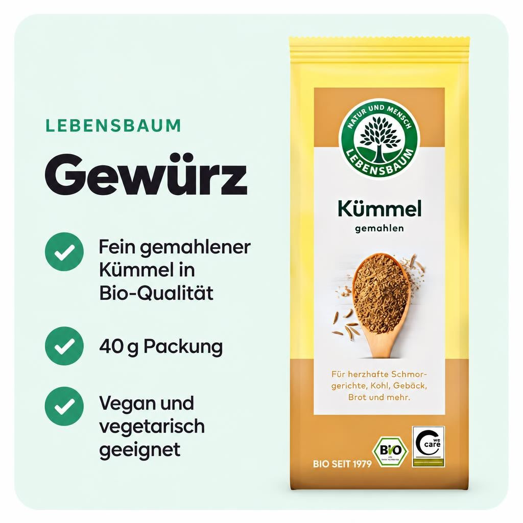 Lebensbaum Bio Kümmel, gemahlen, 40g – Bild 2