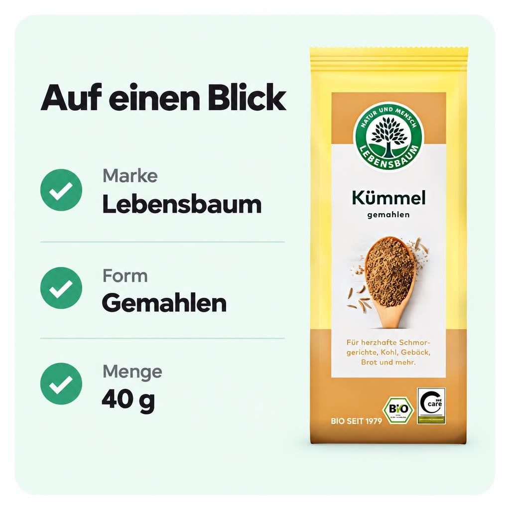 Lebensbaum Bio Kümmel, gemahlen, 40g – Bild 3