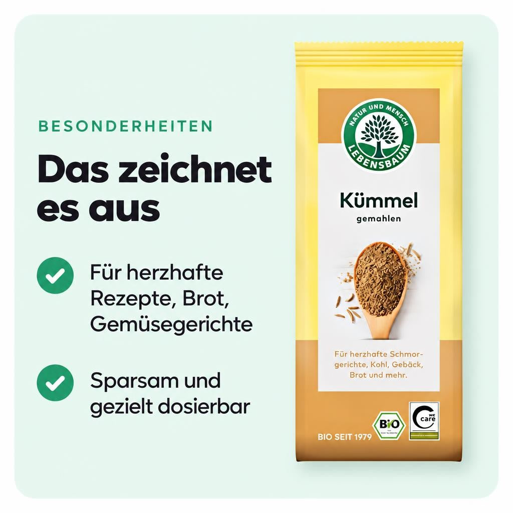 Lebensbaum Bio Kümmel, gemahlen, 40g – Bild 5