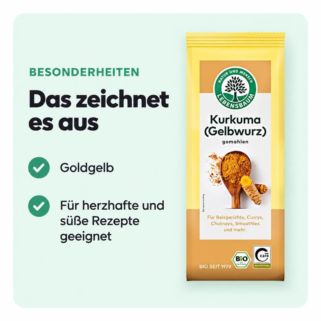 LEBENSBAUM Kurkuma (Gelbwurz), gemahlen, Bio-Gewürz - 50 g – Bild 5