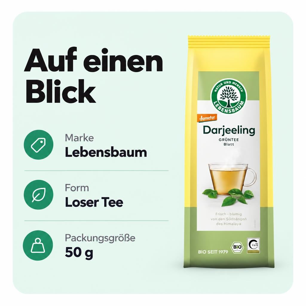 LEBENSBAUM Bio Darjeeling - Ambootia ganzes Blatt - Tee lose 50 g – Bild 3