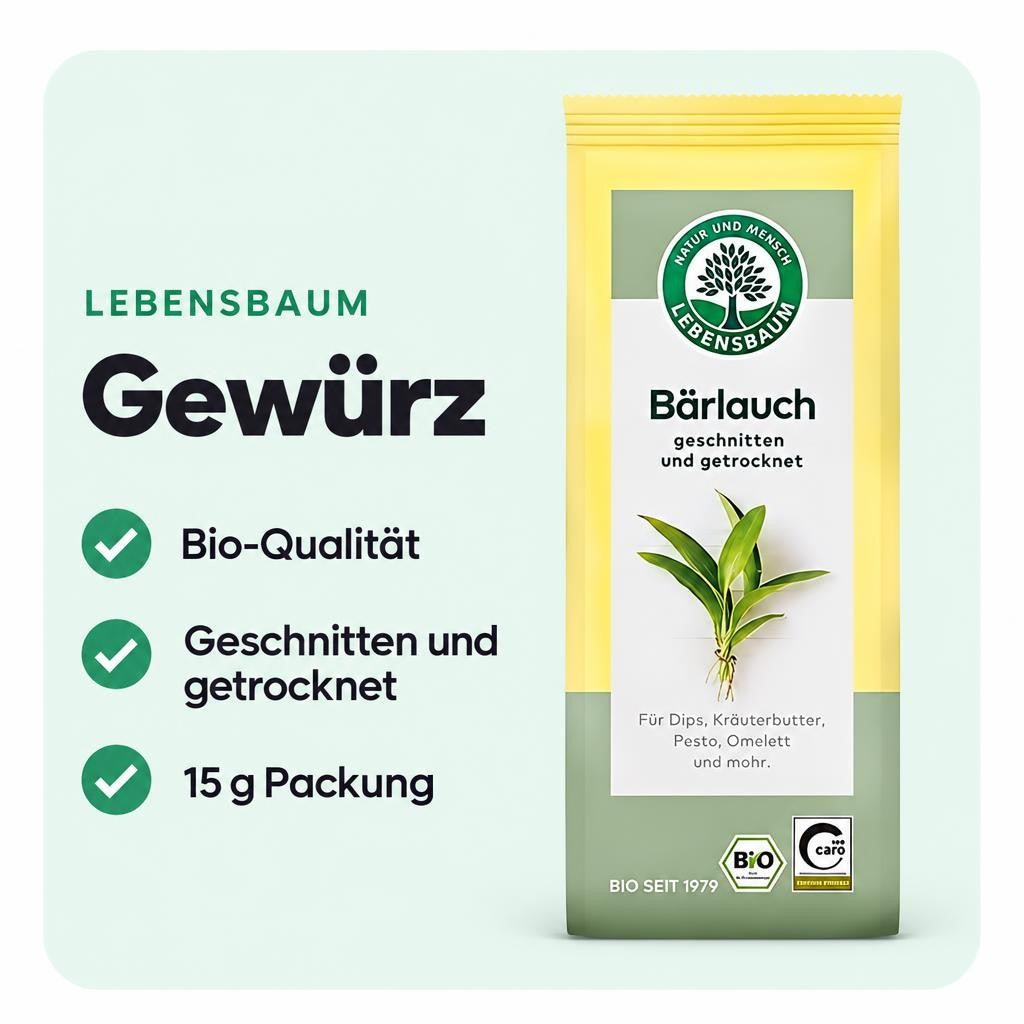Geschnittener Bio-Bärlauch für Dips, Kräuterbutter, Pasta und herzhafte Gerichte.