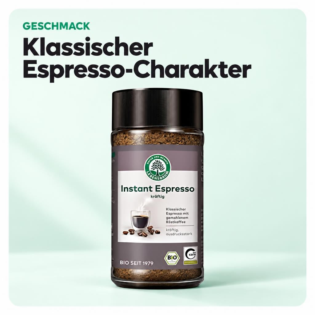 Lebensbaum Instant Espresso, Bio-Kaffee, klassischer Espresso, löslicher Bohnenkaffee - 100g – Bild 4