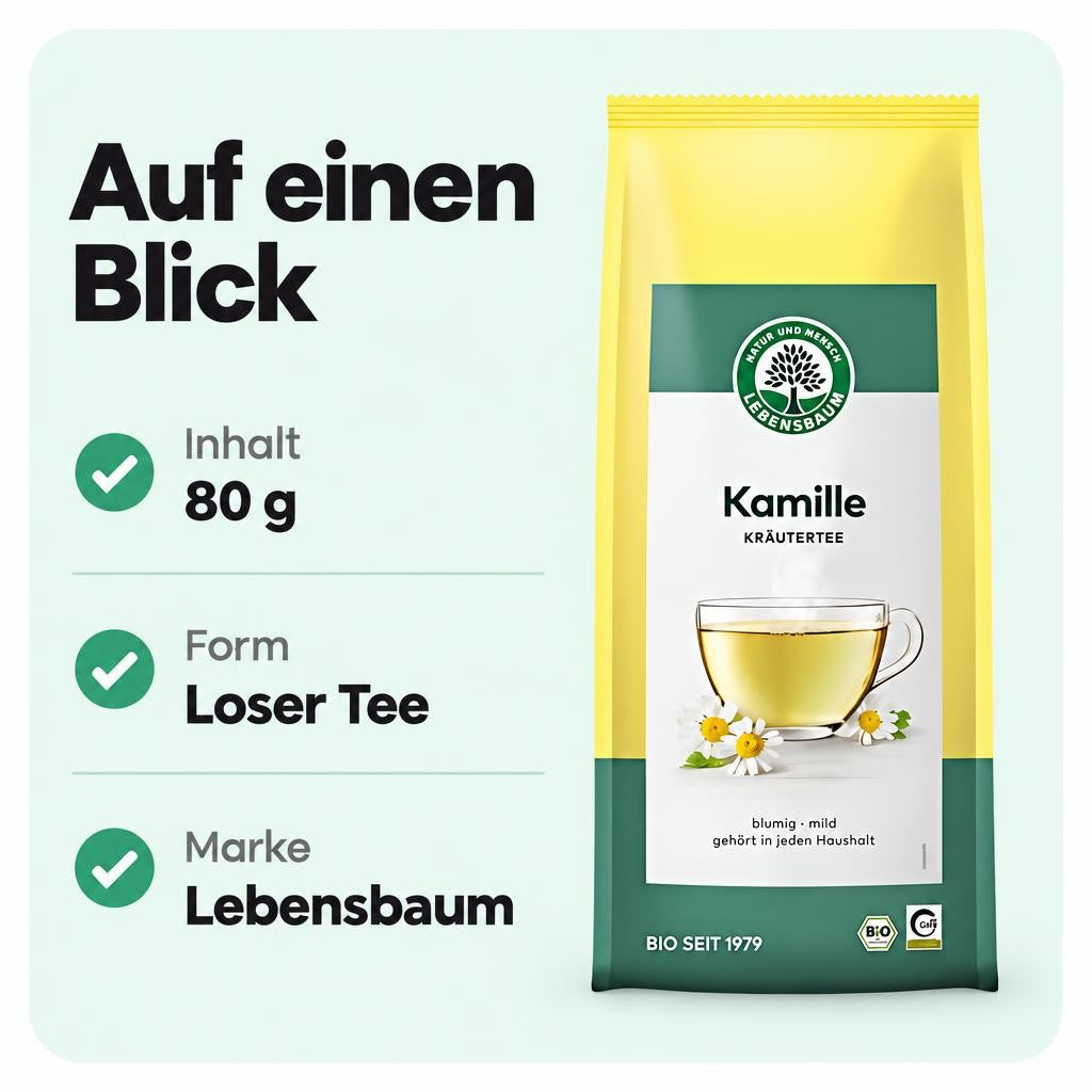 Lebensbaum Bio Kamille loser Tee 80g – Bild 3