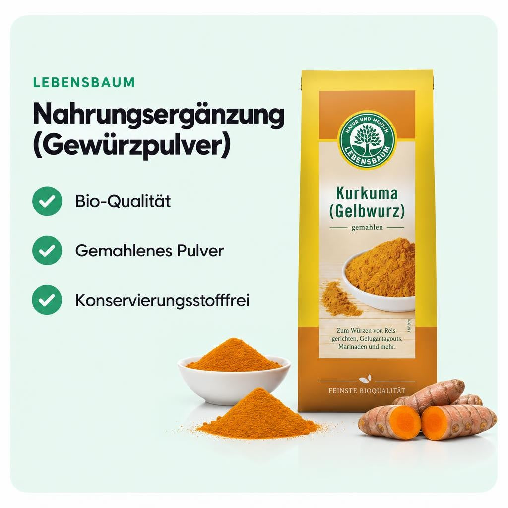 Lebensbaum bio Kurkuma, gemahlen (Gelbwurzel) 50g – Bild 2
