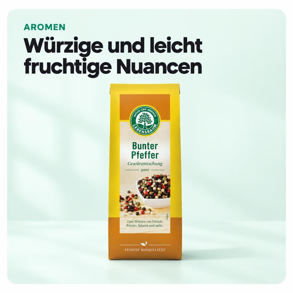 Lebensbaum Bio Pfeffer Mix bunt ganz - 50g – Bild 4