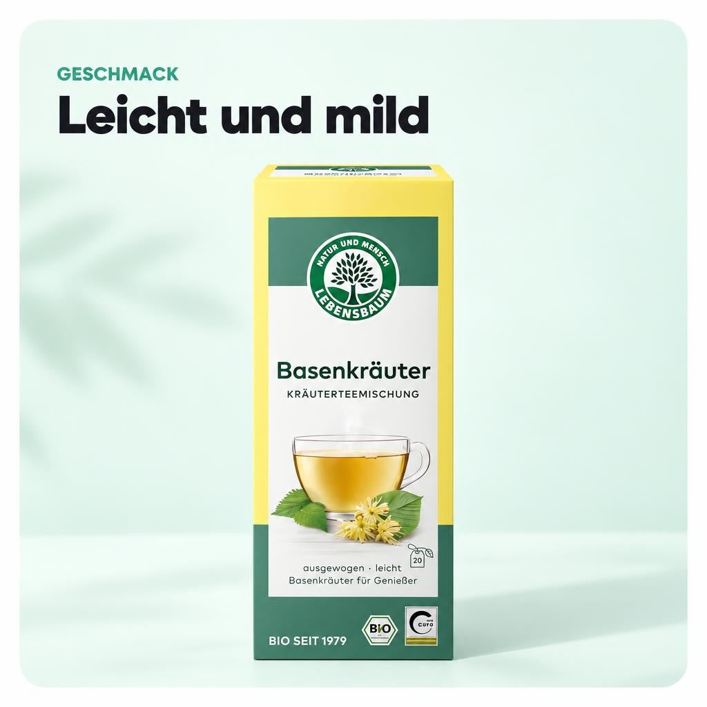 Lebensbaum Tee Basenkräuter, Bio-Kräutertee, ausgewogen & leicht, 20 Teebeutel à 1,5g -30 g – Bild 4