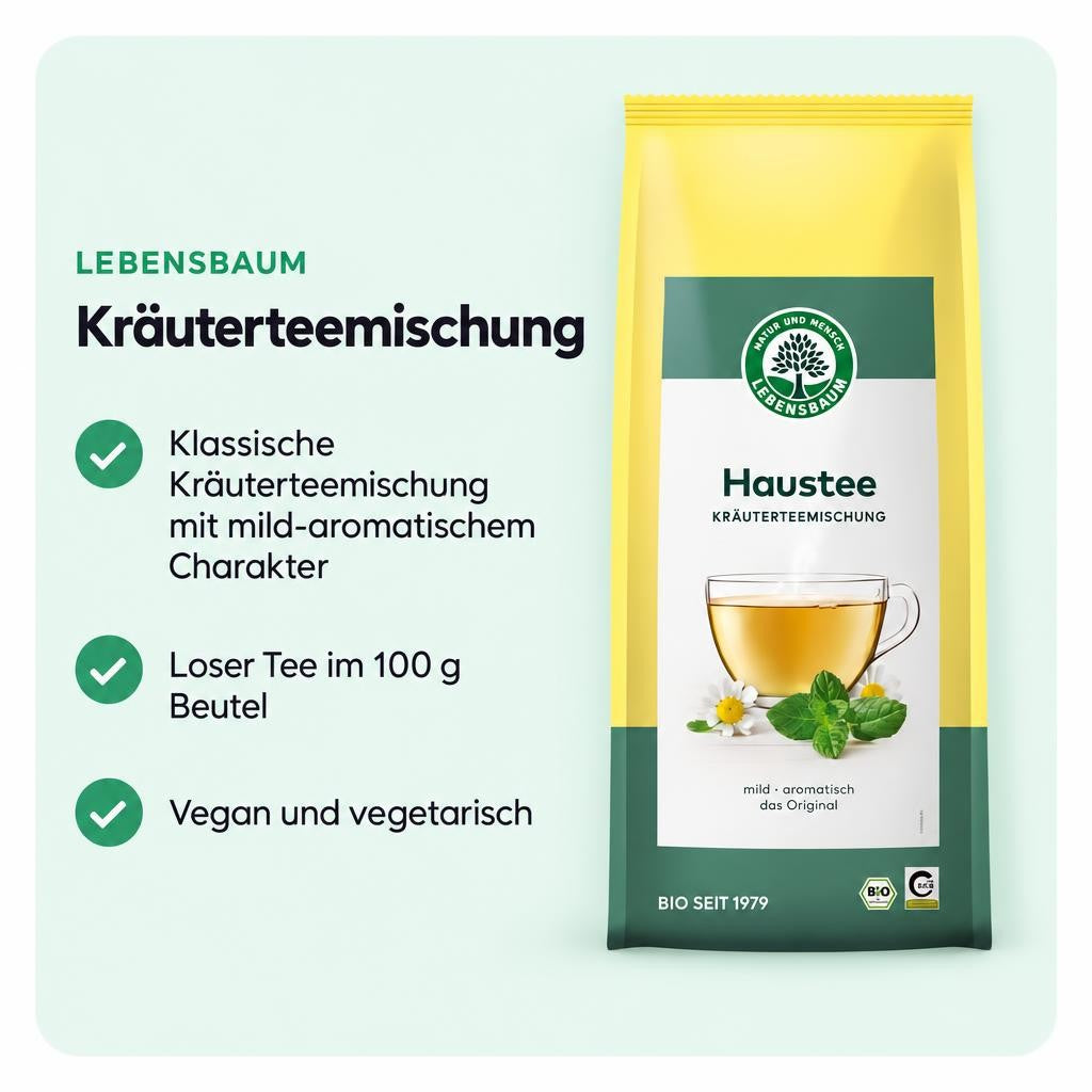 Mild-aromatische Bio-Kräuterteemischung von Lebensbaum als loser Tee.