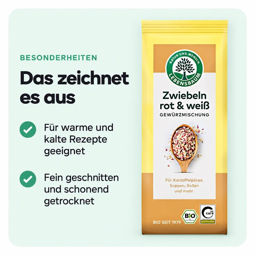 Lebensbaum Zwiebeln rot & weiß, Bio-Gewürzmischung geschnitten 55 g – Bild 5
