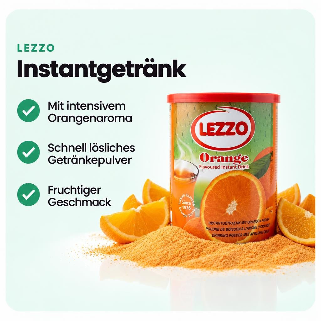 Fruchtiges Instantgetränk mit Orangenaroma in der 700 g Dose.