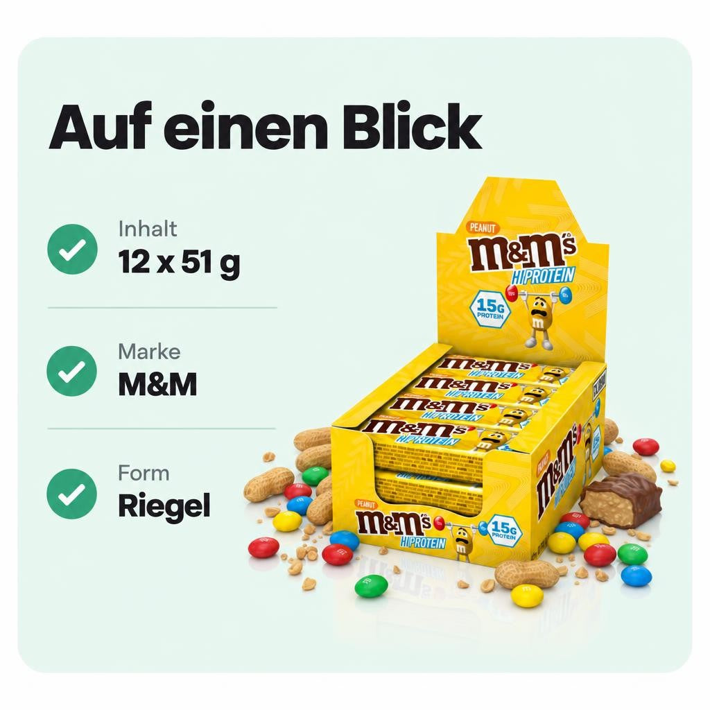M&M's Protein Bar, Eiweißriegel - 12x 51g Riegel – Bild 3