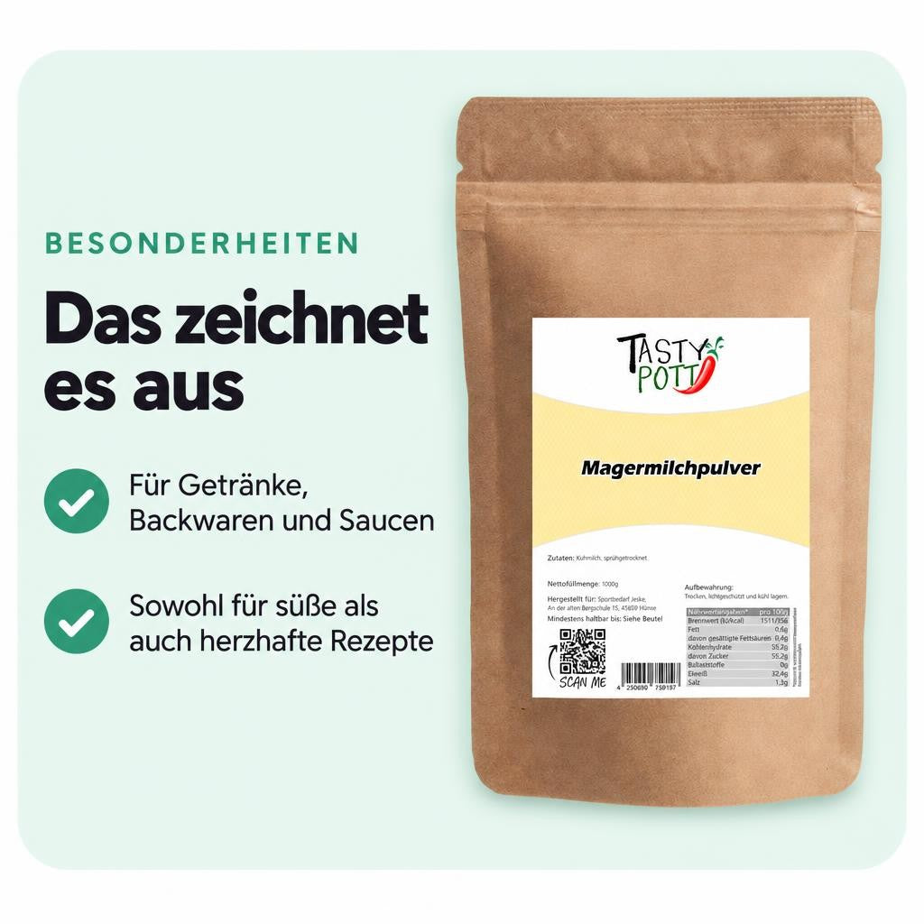 Tasty Pott Magermilchpulver in Top Qualität - im Beutel – Bild 5