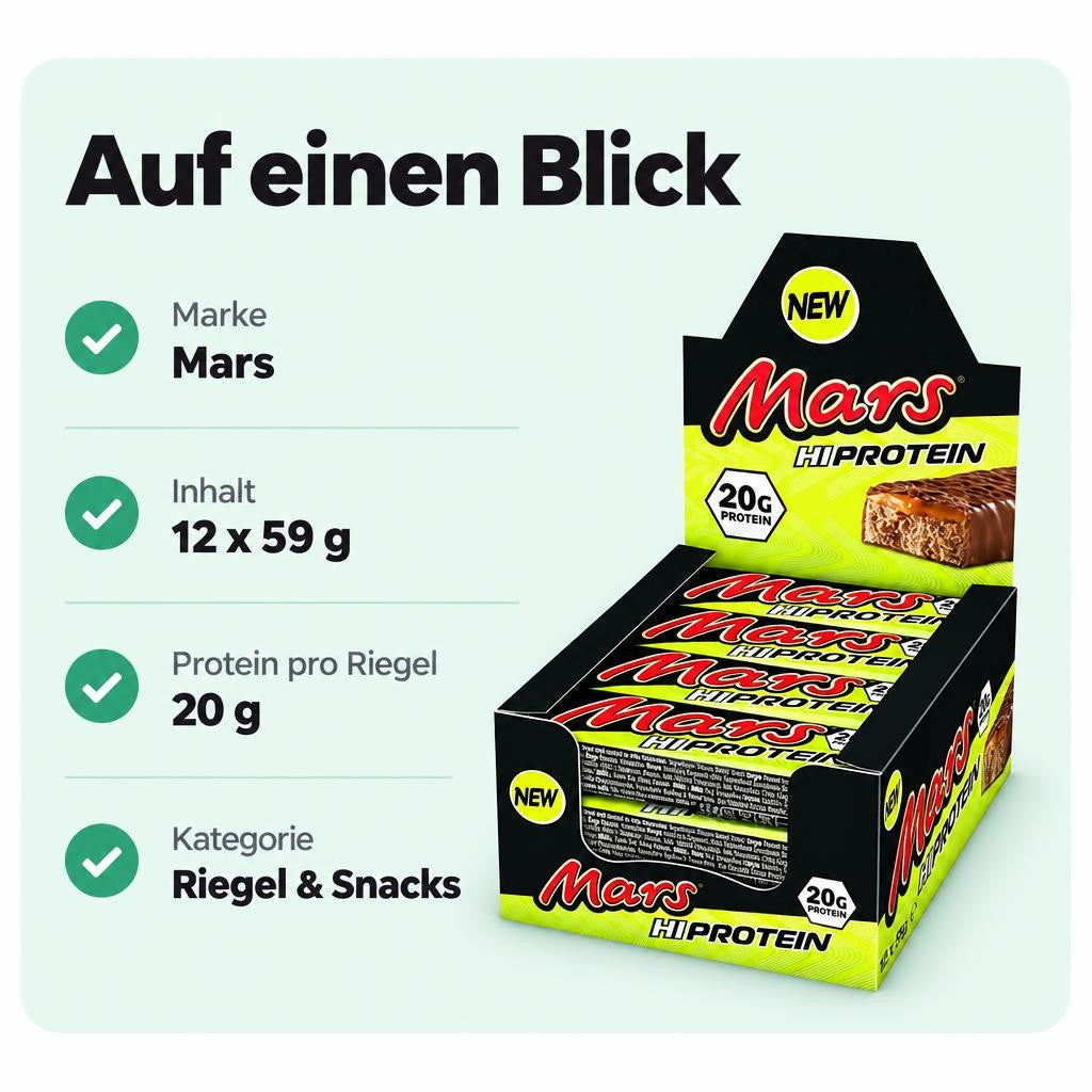 Mars Hi Protein Riegel 20g Protein - 12x59g – Bild 3