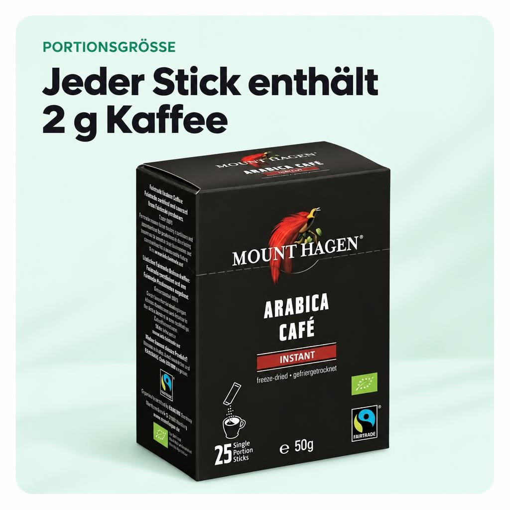 Mount Hagen Bio FT Naturland Instant Kaffee Sticks, 25x2g – Bild 4