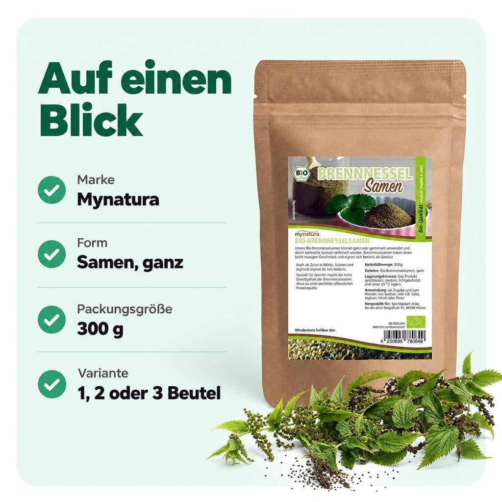Mynatura Bio Brennnesselsamen ganz (300g) – Bild 3