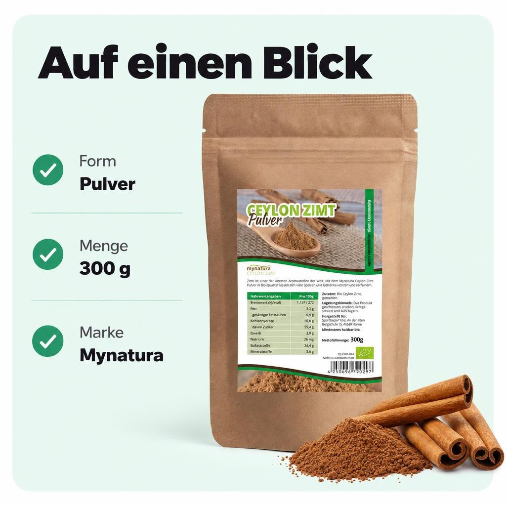 Mynatura Bio Ceylon Zimt Pulver – 300g – Bild 3