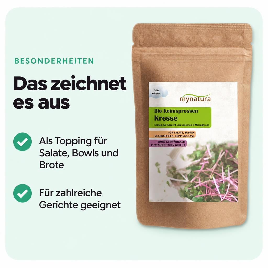 Mynatura Bio Kresse Keimsprossen Gemüse (500g) – Bild 5