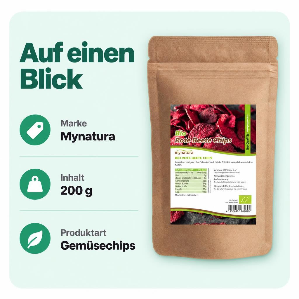 Mynatura Bio Rote Beete Chips – 200g Beutel – Bild 3