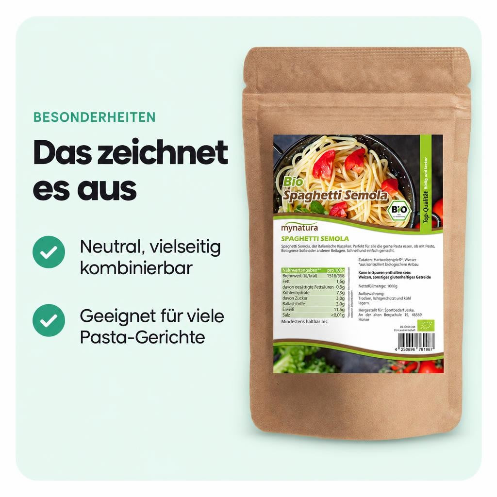Mynatura Bio Spaghetti Semola Nudeln ab 1Kg – Bild 5