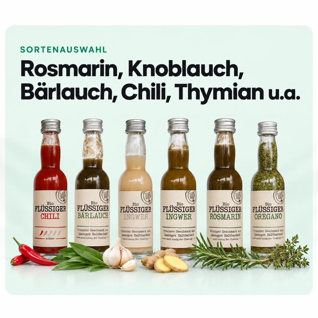 Rosmarin, Knoblauch, Bärlauch, Chili, Thymian u.a.