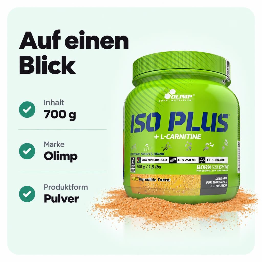 Olimp ISO plus Isotonic Drink Powder - verschiedene Geschmäcker - ab 700g Dose – Bild 3