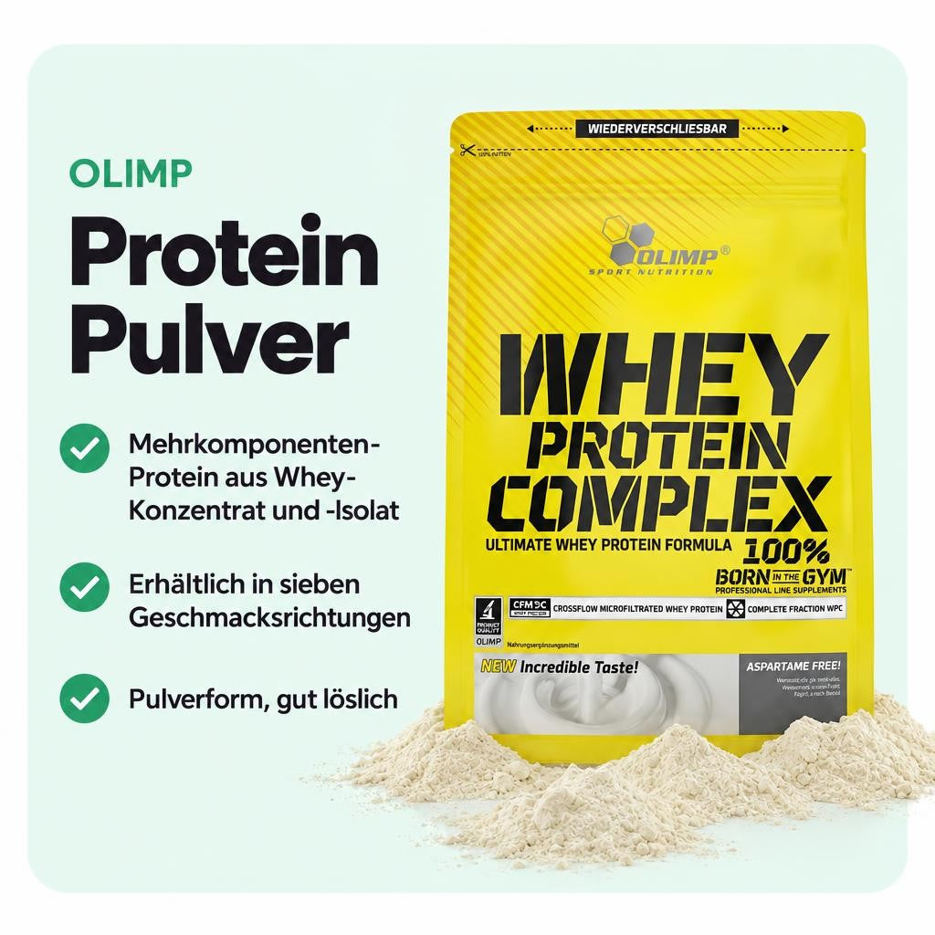 Whey Protein Complex von Olimp in der 2270-g-Großpackung für deine Sporternährung.