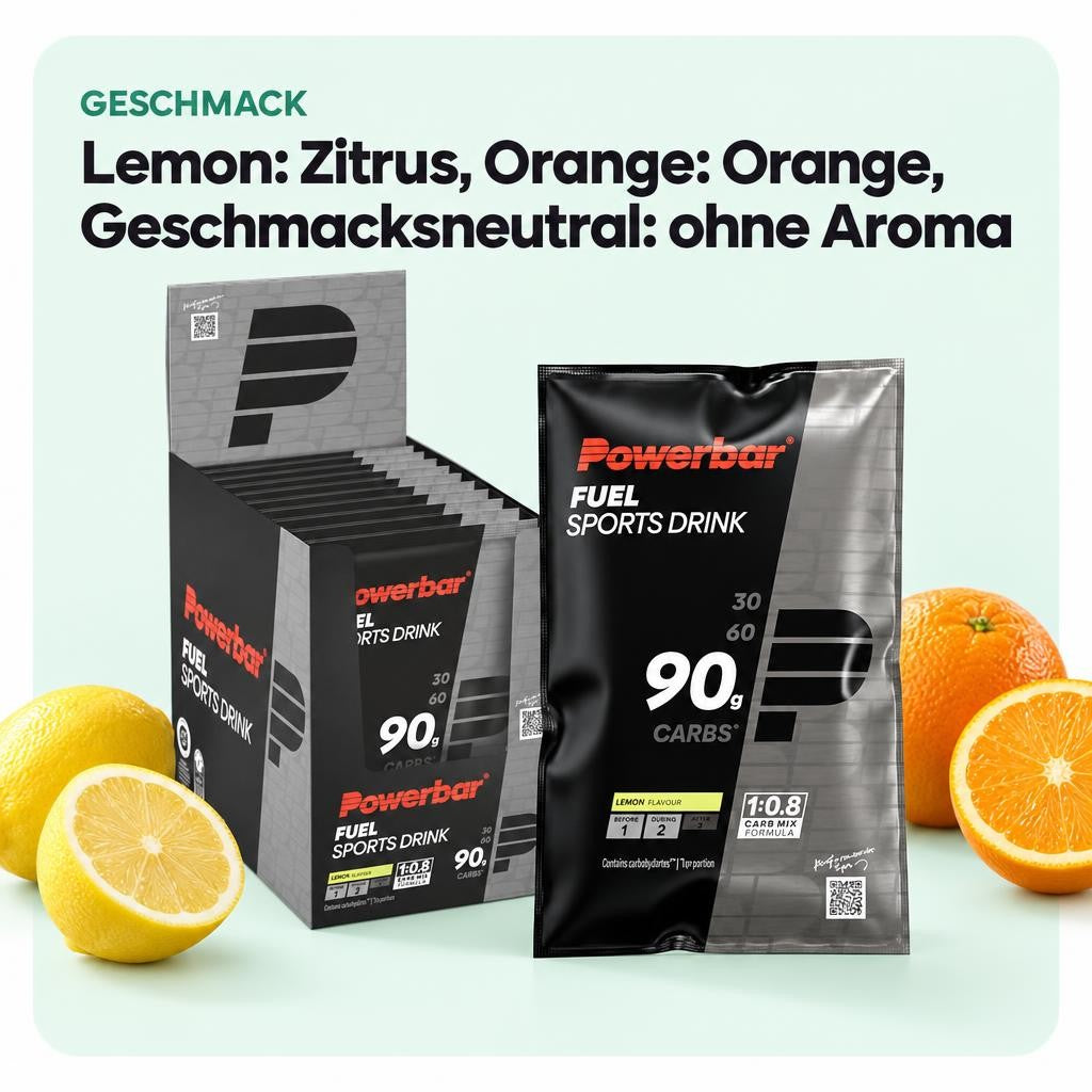 Lemon: Zitrus, Orange: Orange, Geschmacksneutral: ohne Aroma