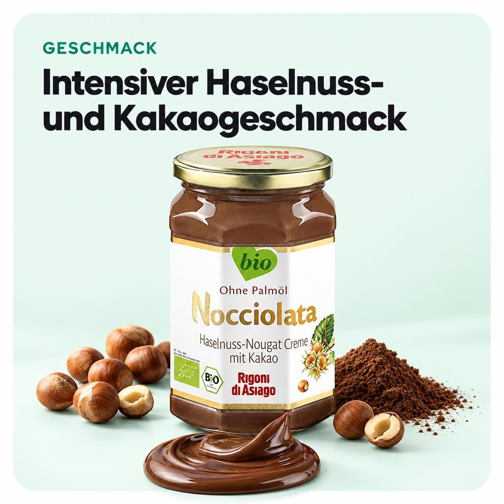 Intensiver Haselnuss- und Kakaogeschmack