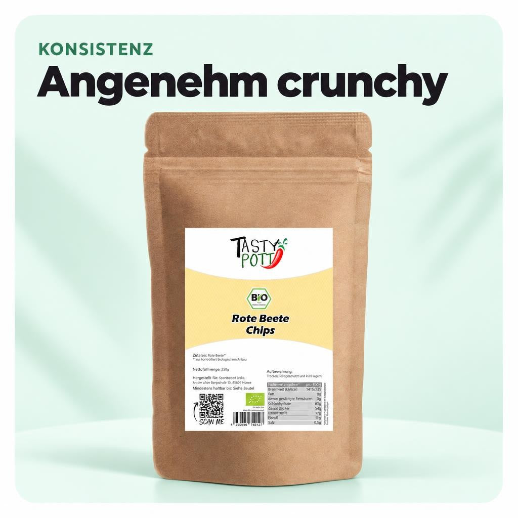 Tasty Pott Bio Rote Beete Chips - 200g Beutel – Bild 4