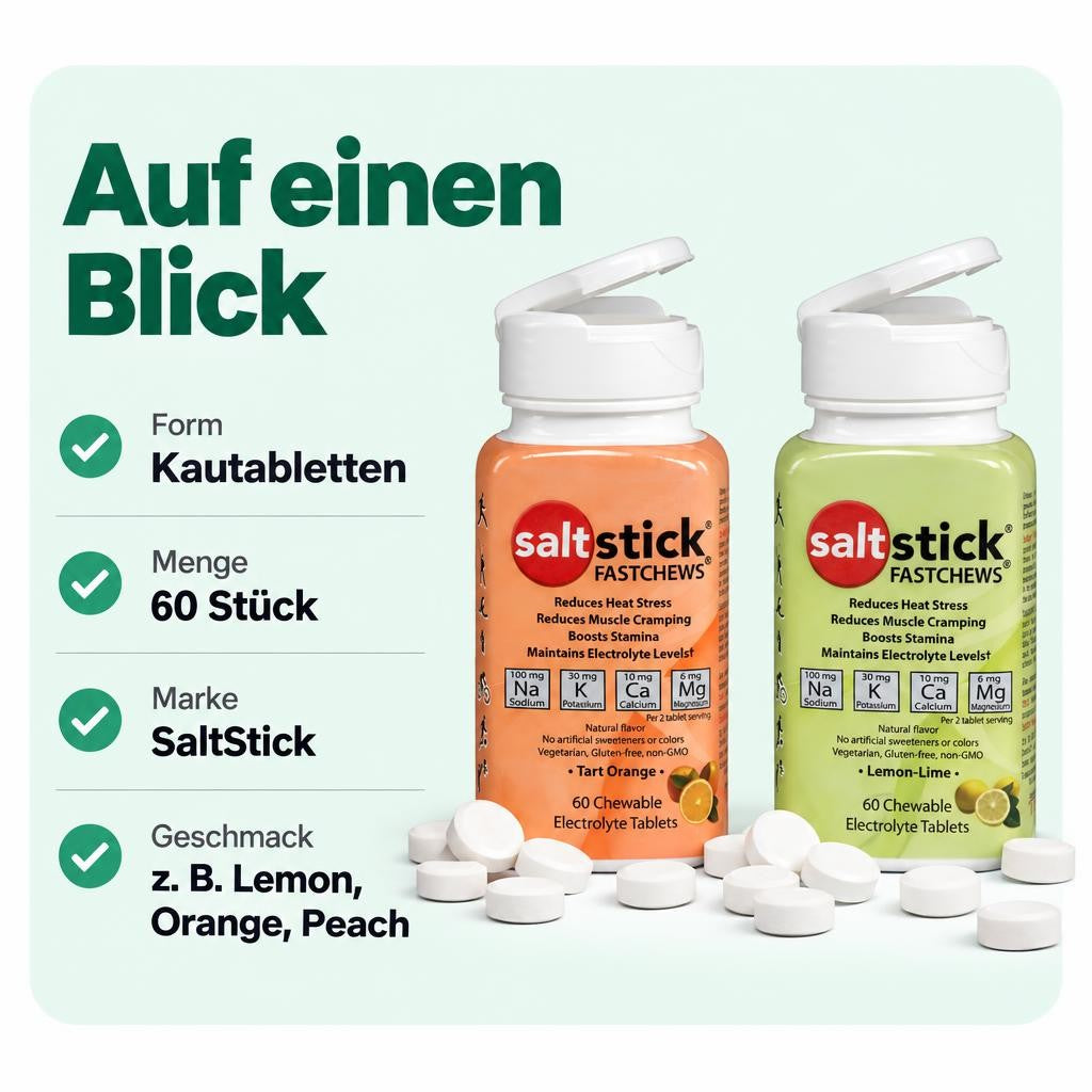 SaltStick Fast Chews Elektrolyt-Kautabletten - 96g (60 Kautabletten) – Bild 3