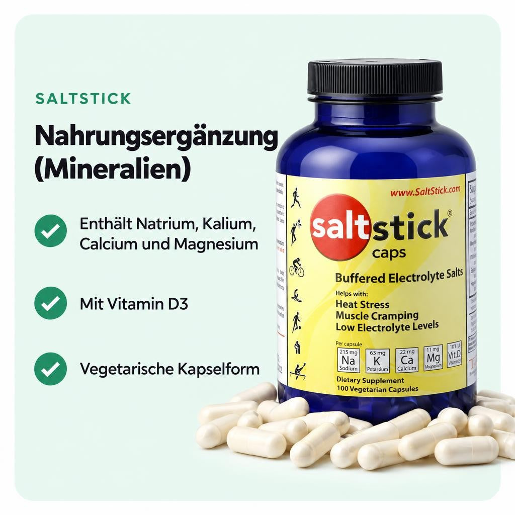 Kombiniert Natrium, Kalium, Calcium, Magnesium und Vitamin D3 in vegetarischen Kapseln.