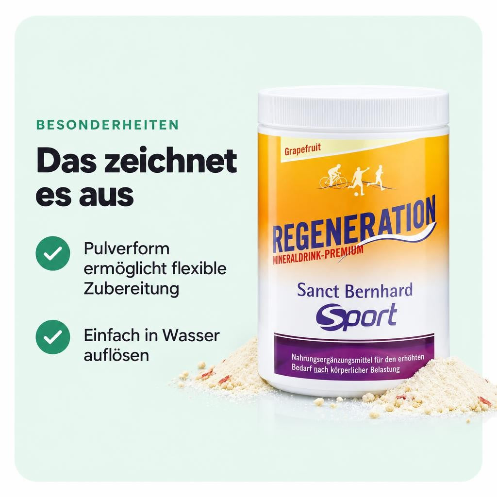 Sanct Bernhard Sport Regeneration Mineraldrink Grapefruit 750g – Bild 5