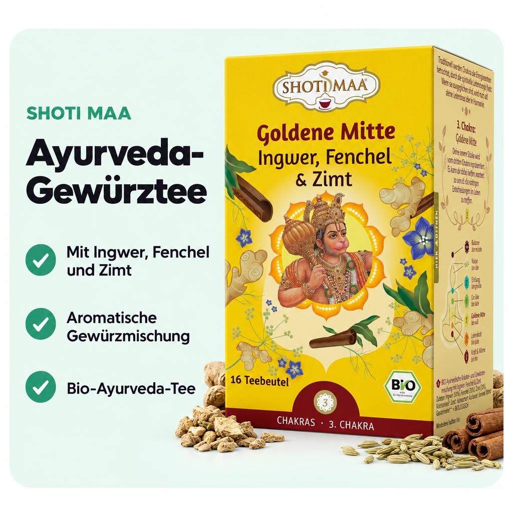 Shoti Maa Bio Ayurveda-Tee - Goldene Mitte - Ingwer, Fenchel & Zimt - 32g – Bild 2