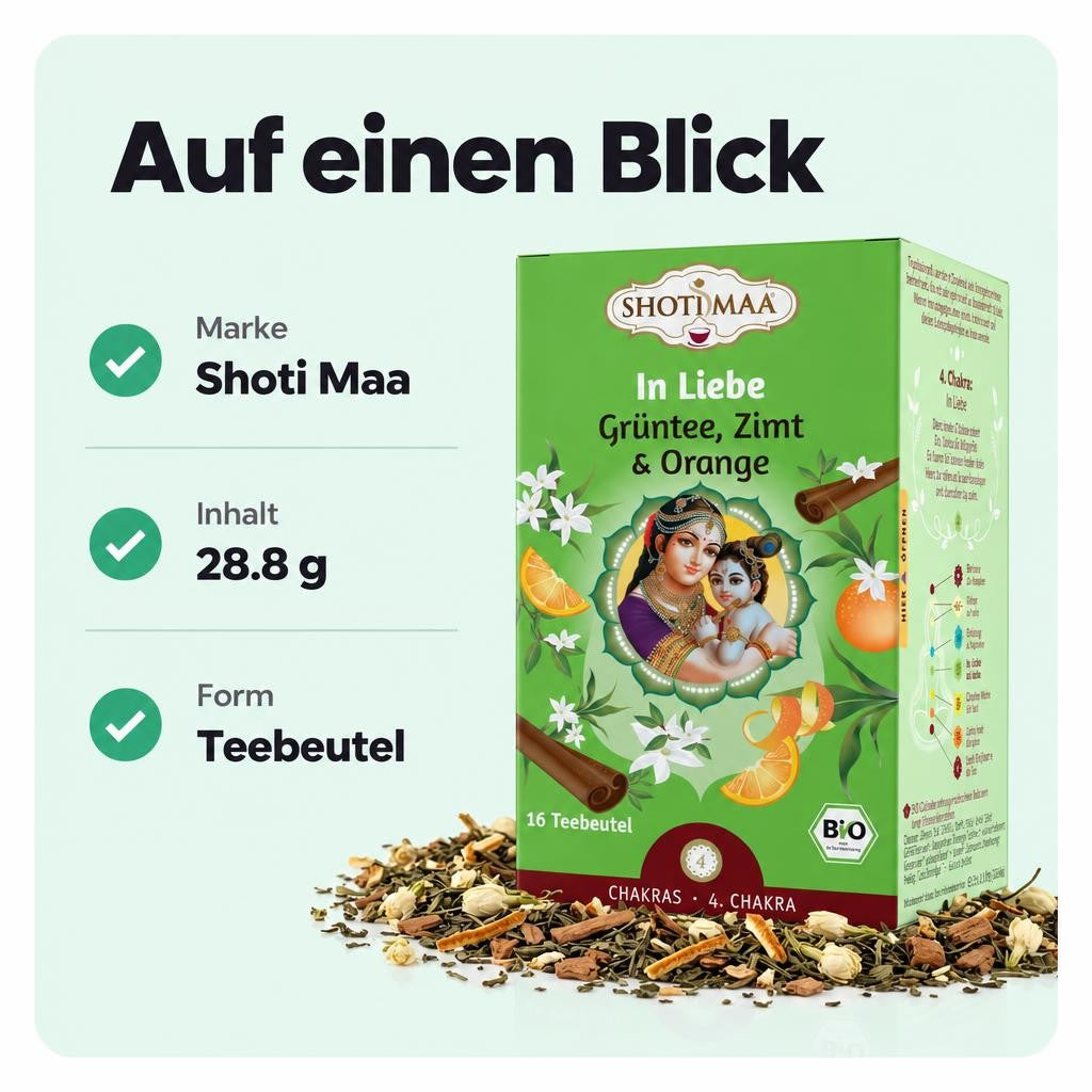 Shoti Maa Bio Ayurveda-Tee - In Liebe - Grüntee, Zimt & Orange, 28.8g – Bild 3
