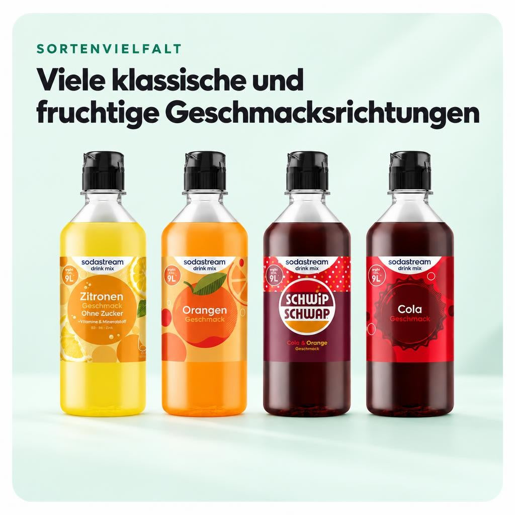 Viele klassische und fruchtige Geschmacksrichtungen
