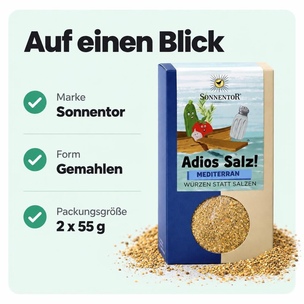 Sonnentor Bio Adios Salz! Gemüsemischung mediterran - 2x55g – Bild 3