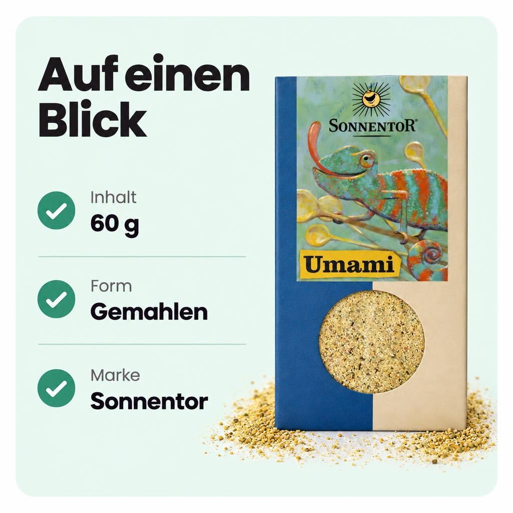 Umami Gewürzzubereitung von Sonnentor – gemahlen und vegan.