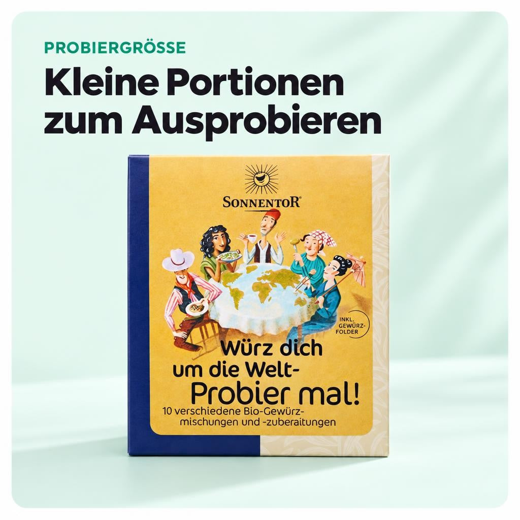 Sonnentor Probier mal! Würz dich um die Welt 10 bio Gewürze á 5g - (50g) – Bild 4
