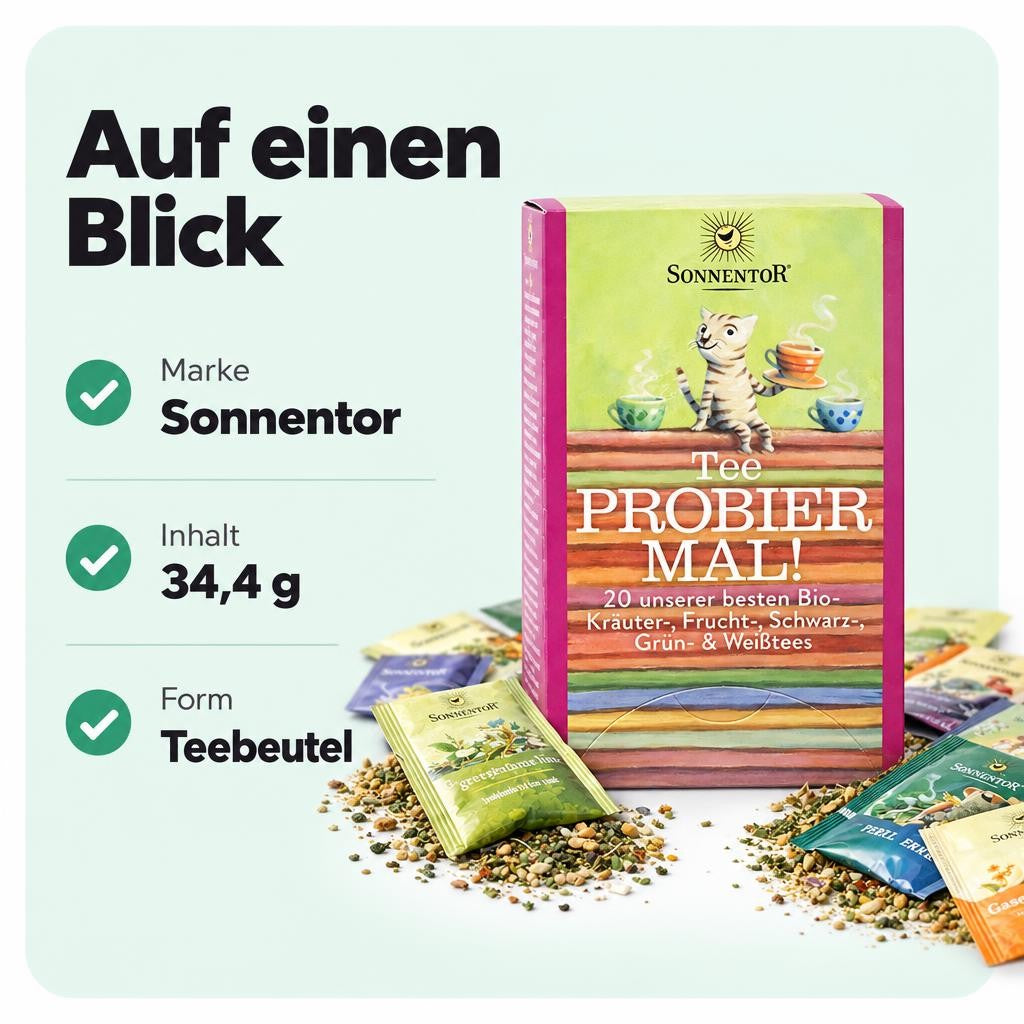 Sonnentor Bio Tee - Probier Mal! Aufgussbeutel, ab 34,4g – Bild 3