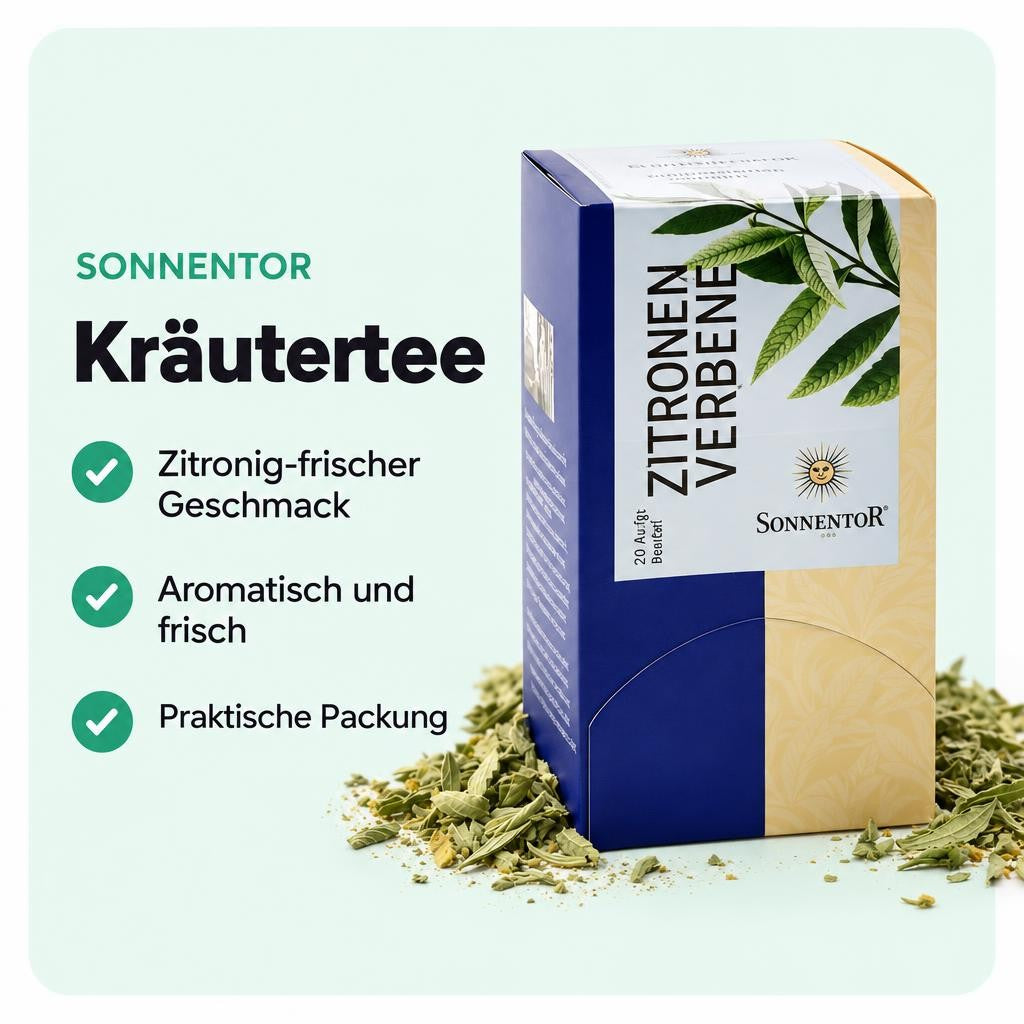 Zitronig-frischer Kräutertee mit aromatischer Note von Sonnentor.