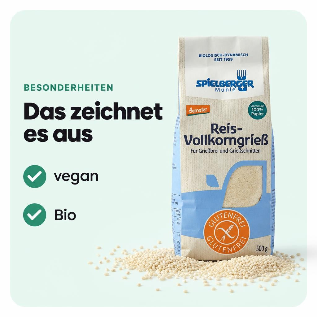Spielberger Bio Glutenfreier Reis-Vollkorngrieß 500 g – Bild 5